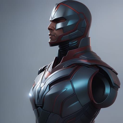 War Machine Portrait in Hyperdetailed Comic Art