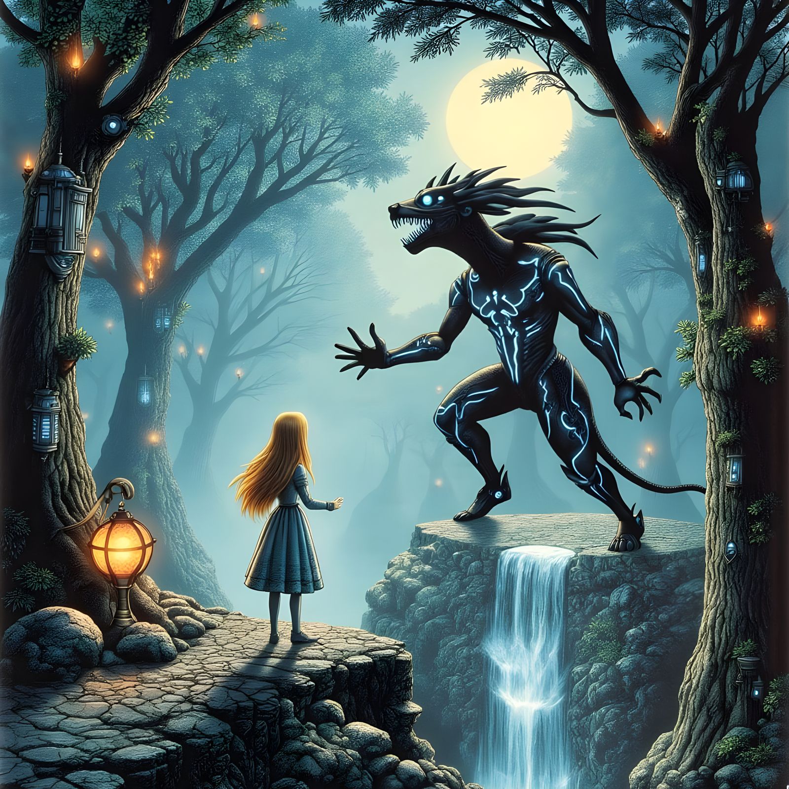 Cyberpunk TRON Alice in Wonderland