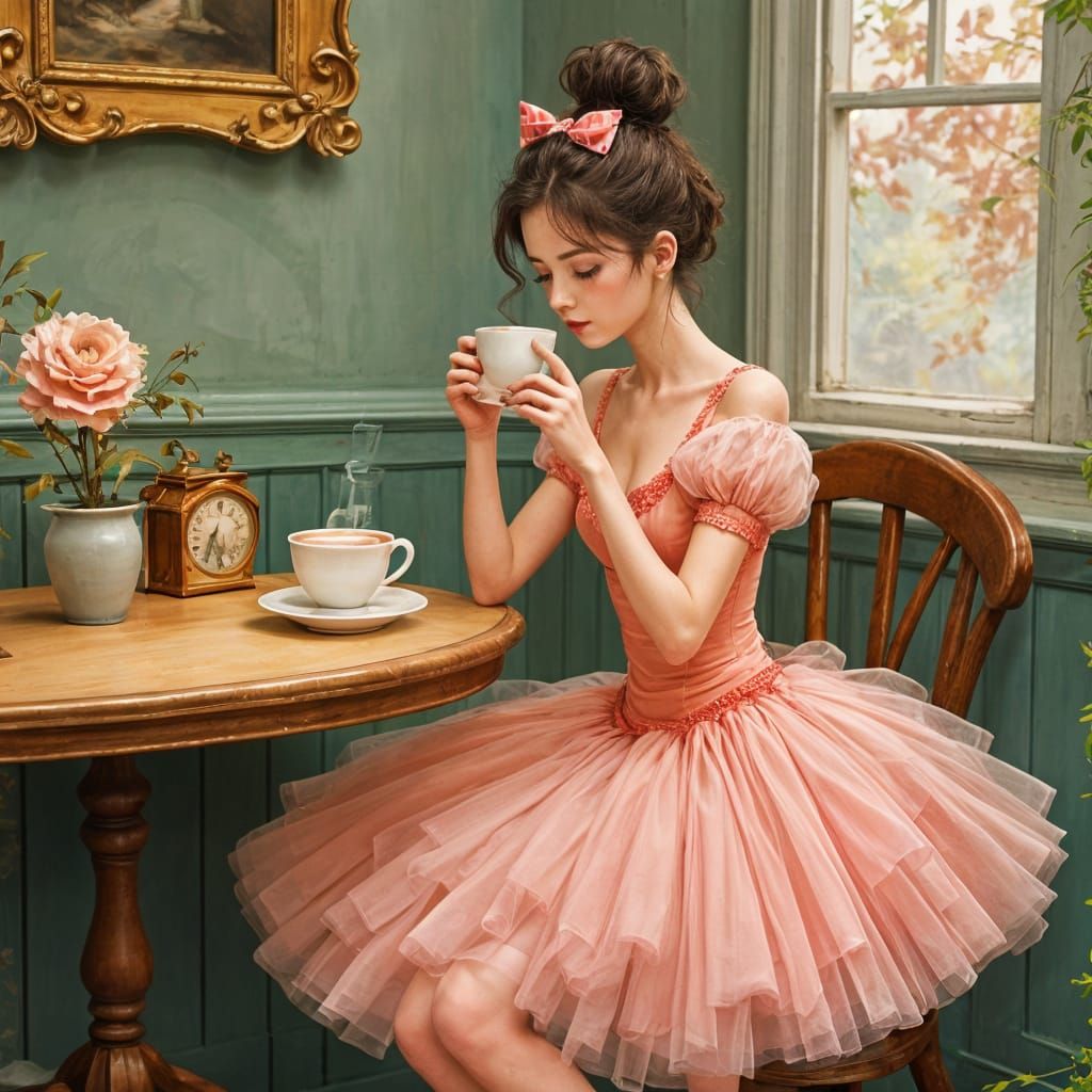 Cappuccino Ballerina: A Whimsical AI Rendition