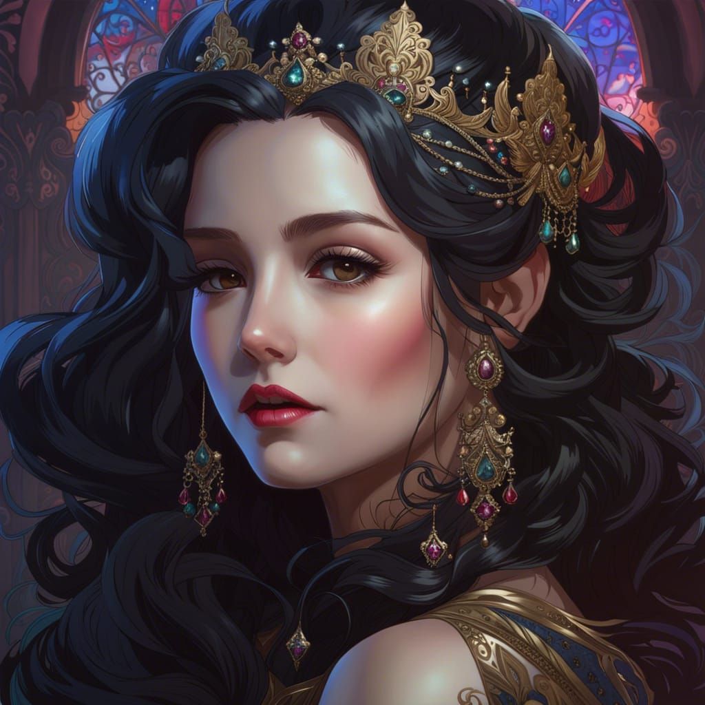 Gothic Baroque Queen Portrait with Dynamic Lighting