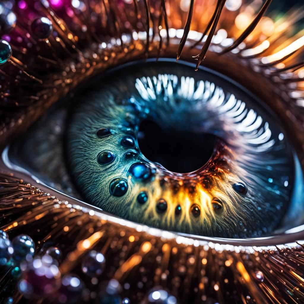 Detailed Crystal Eye Leaking Galaxy Liquid