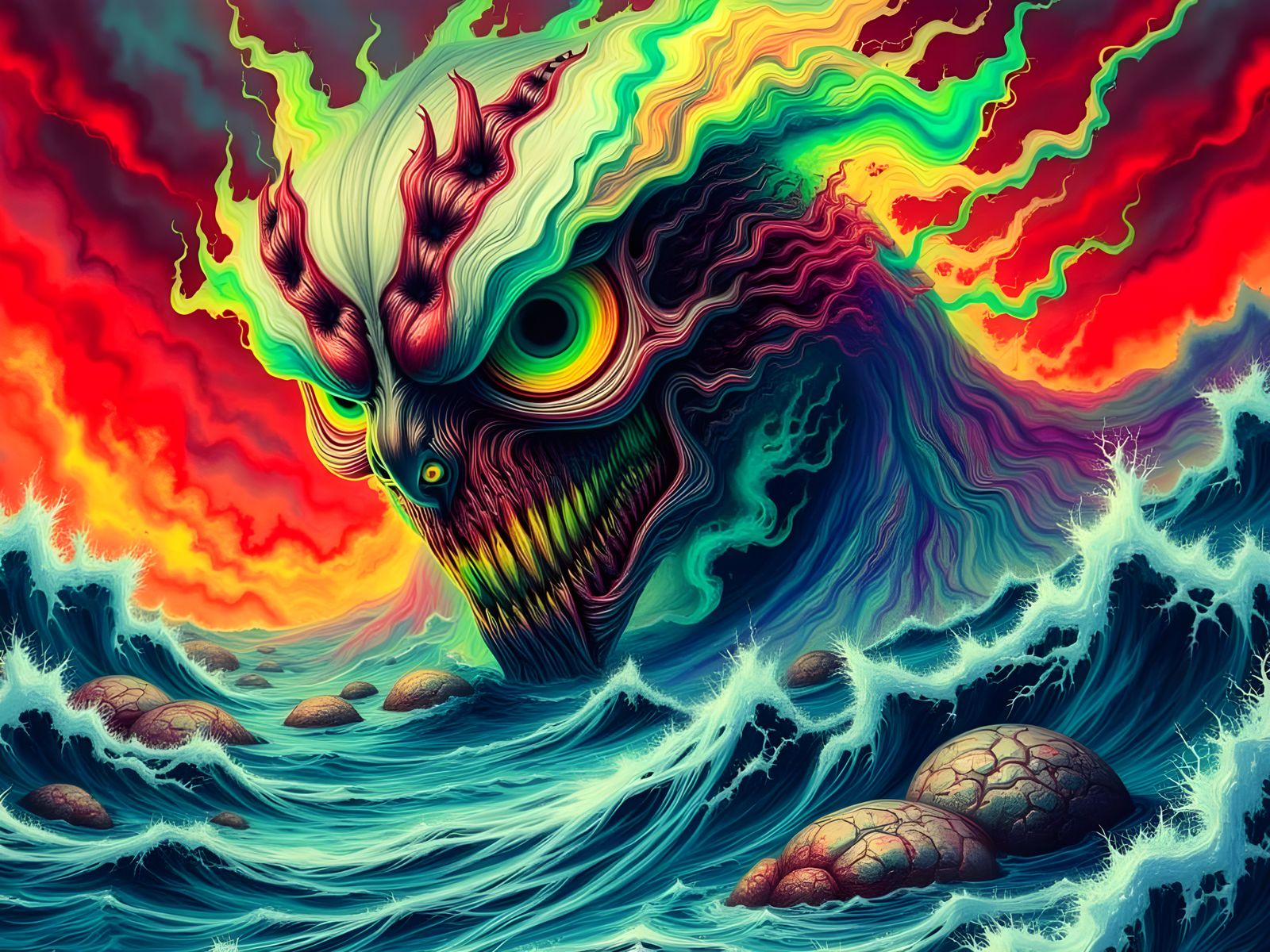 Leviathan Rising: Dark Fantasy Digital Art