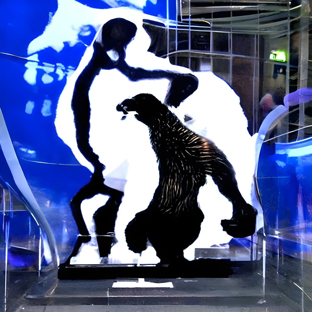 Giant Ground Sloth's Bad Dancing: Glass Engraving Sculpture