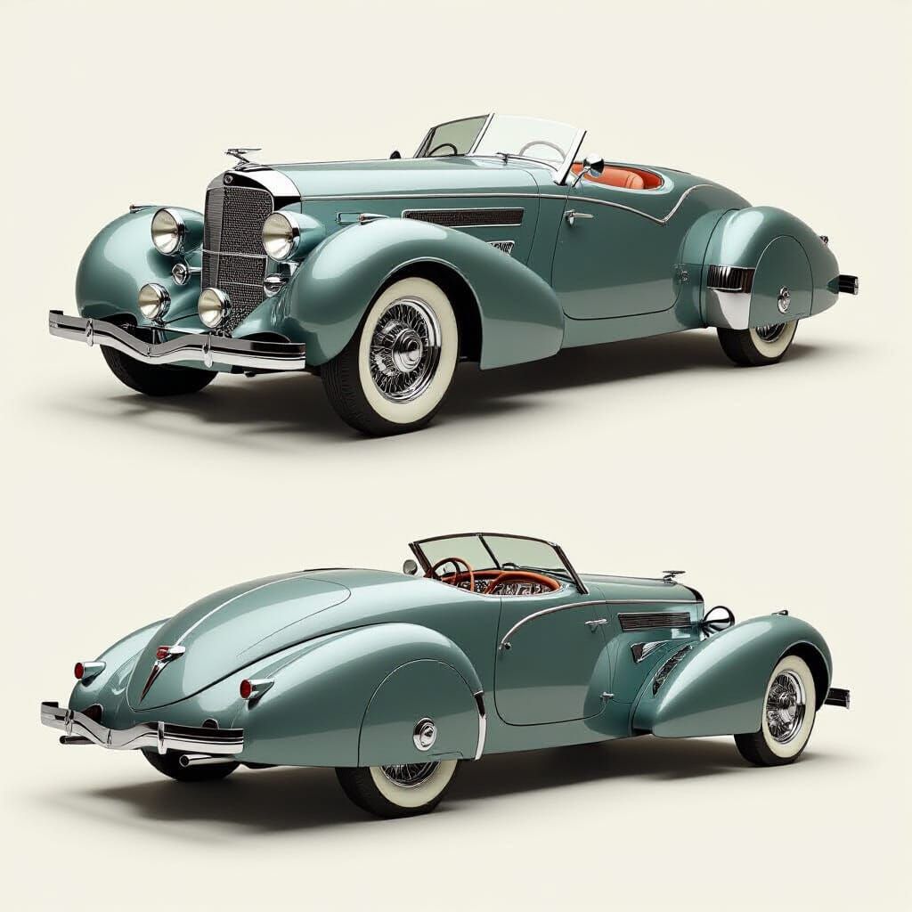 Auburn Boattail Speedster in Art Deco Style
