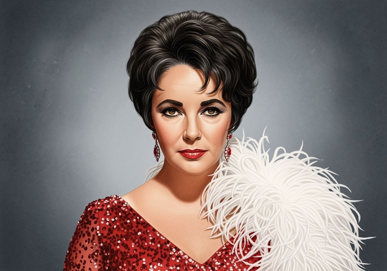 Elizabeth Taylor in Red Sequined Gown