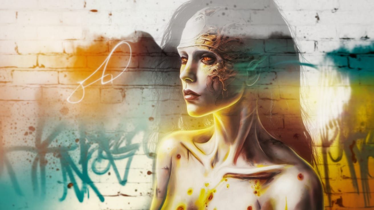 Abomination Femme in Decay Graffiti Art Masterpiece