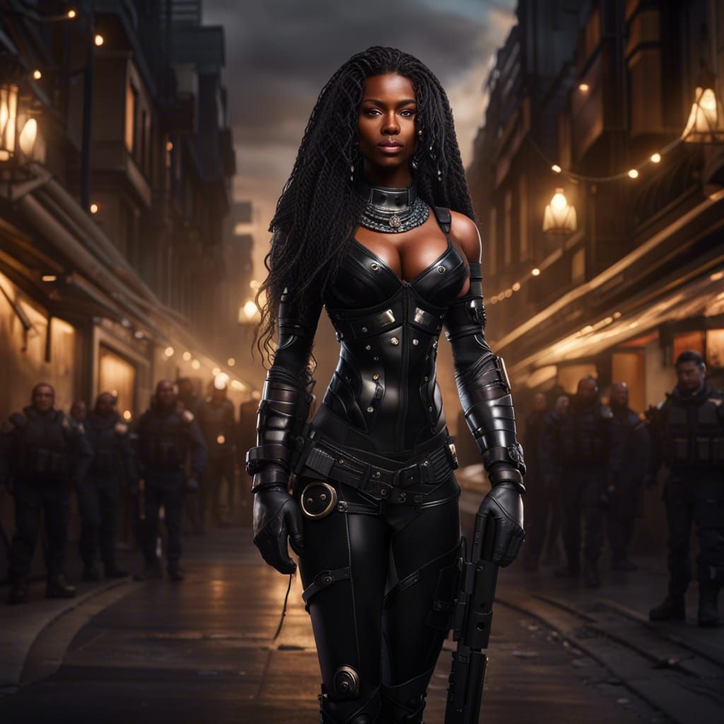 British Mercenary in London at Night, Hyperdetailed