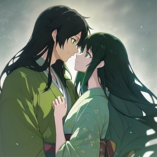 Romantic Kiss in Anime Style Key Visual
