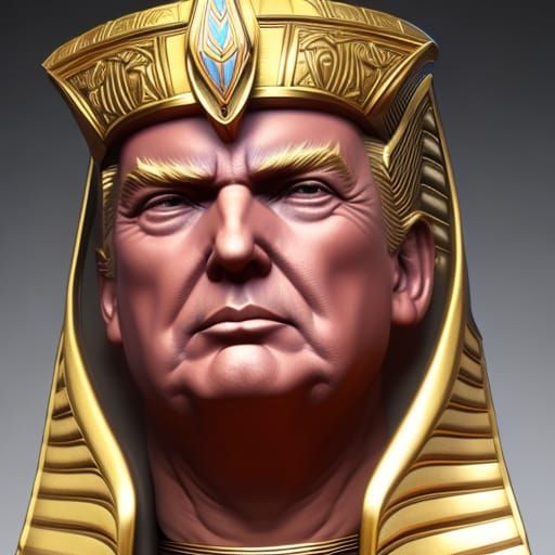 Donald Trump as King Tut in Hyperdetailed Art