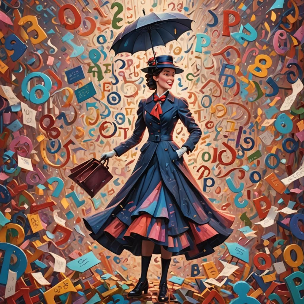 Whimsical Mary Poppins Concept Art in Disney Style