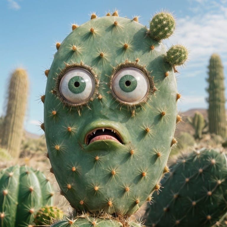Surreal Cacti with Inquisitive Eyes