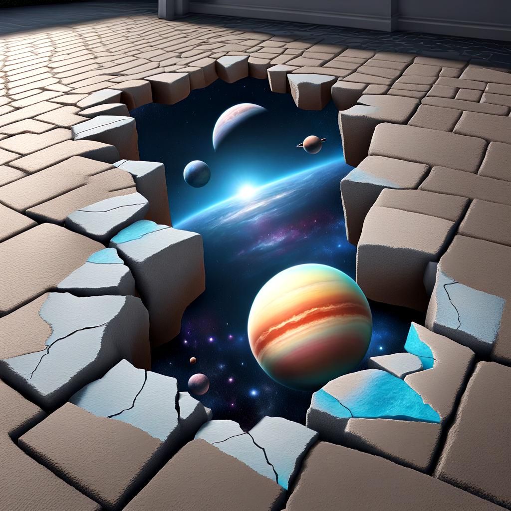 Surreal Universe Revealed Through Sidewalk Chalk Art