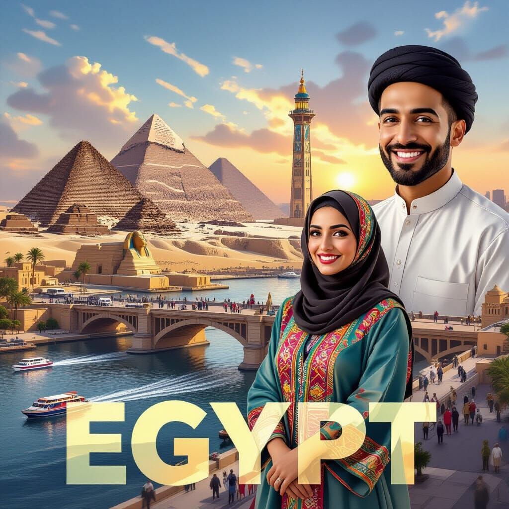 Cairo Cityscape with Egyptian Landmarks