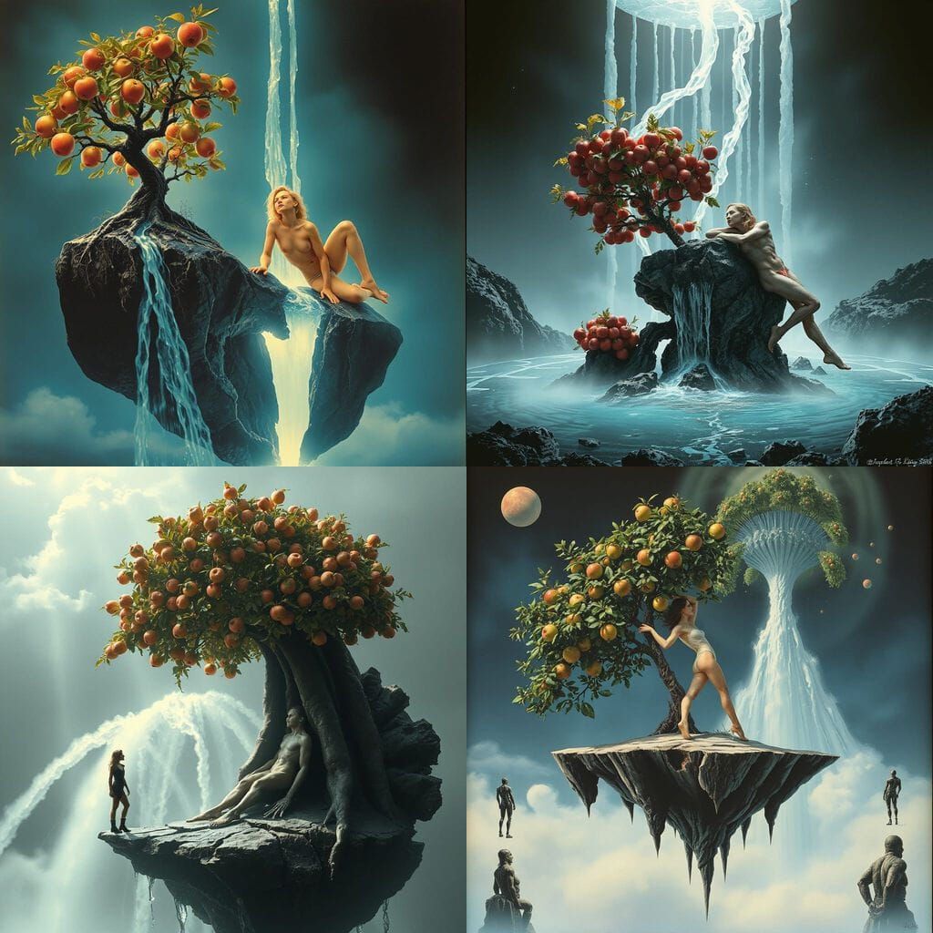 Biomechanical Goddess Amidst Obsidian Bloom