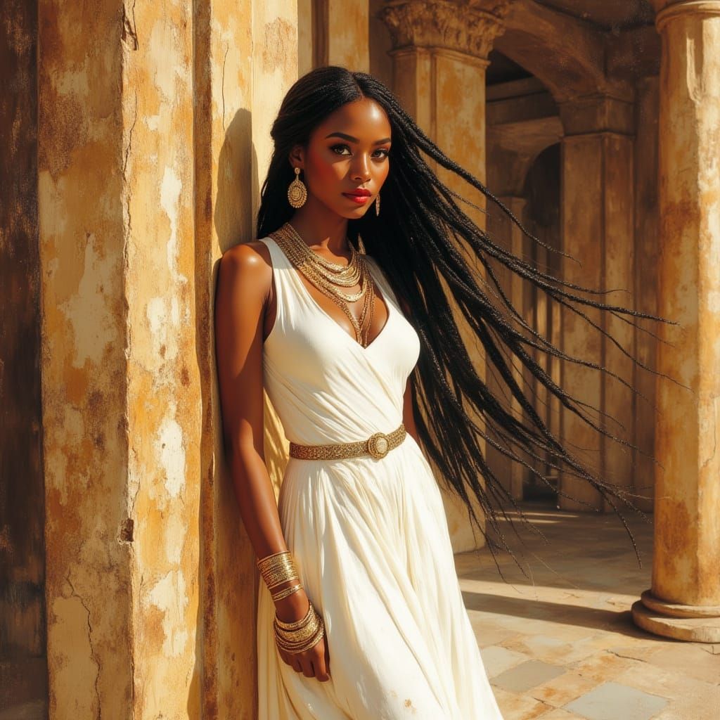 African Warrior Goddess Kelly Rowland in Egyptian Gown