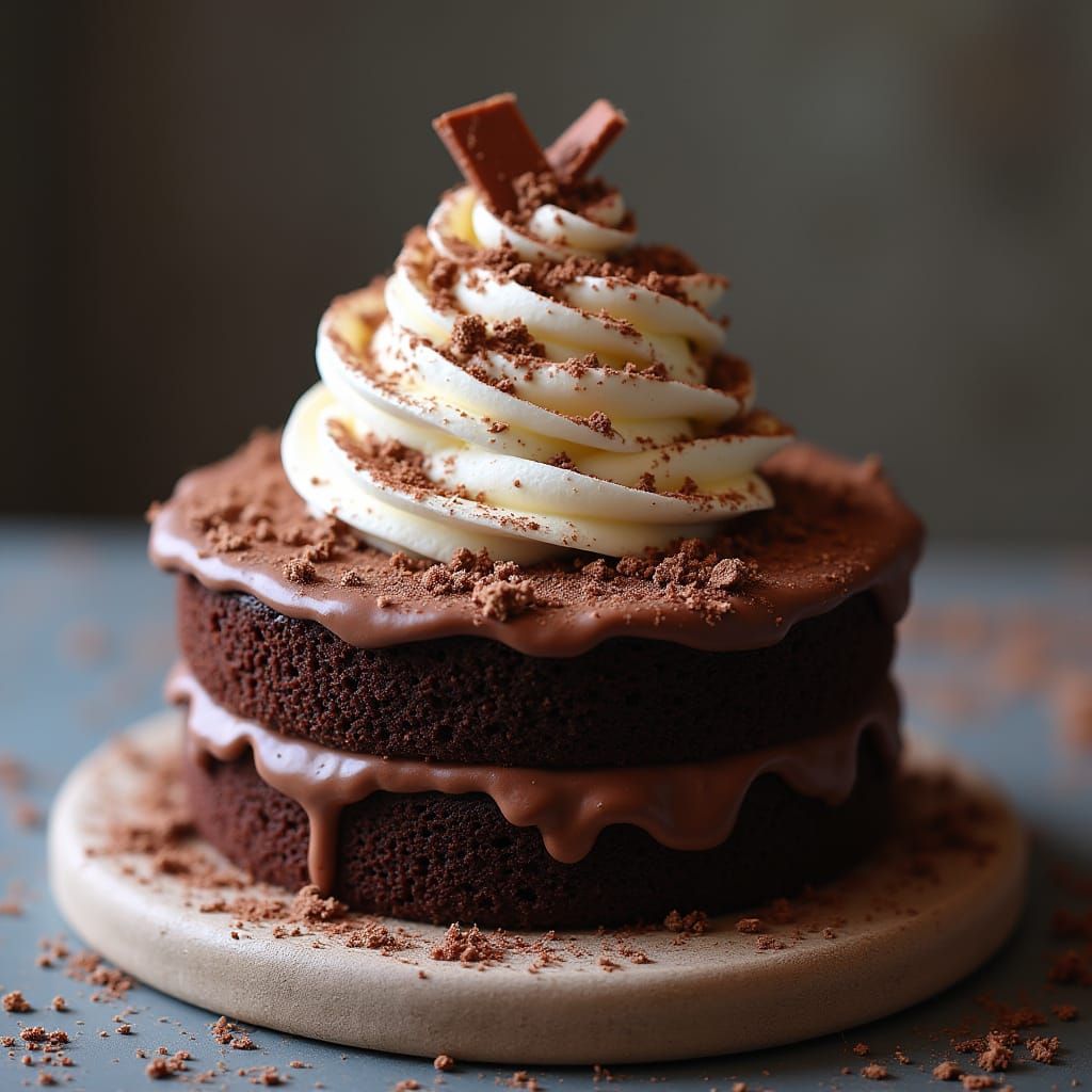 Delicious Chocolate Cake as Detailed Digital Art