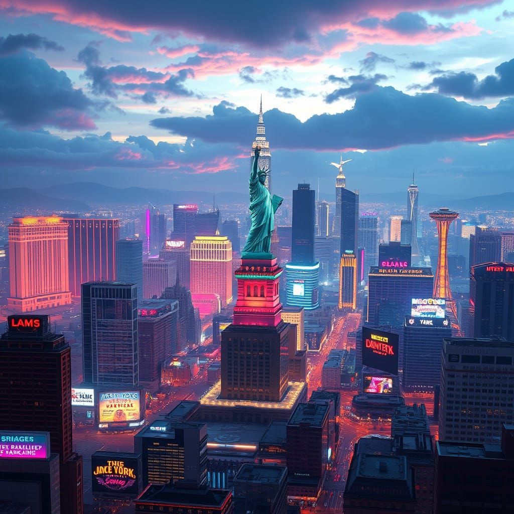 Cyberpunk Las Vegas Meets New York City
