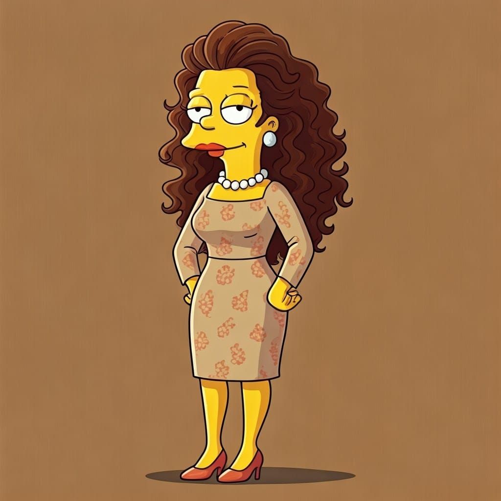 Elegant Springfield Socialite in Exaggerated Style