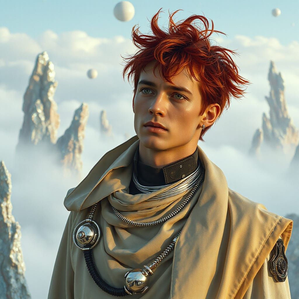 Cyborg in Alien Landscape: Futuristic Portrait