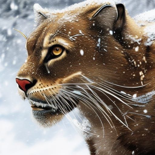 Sabertooth in snow