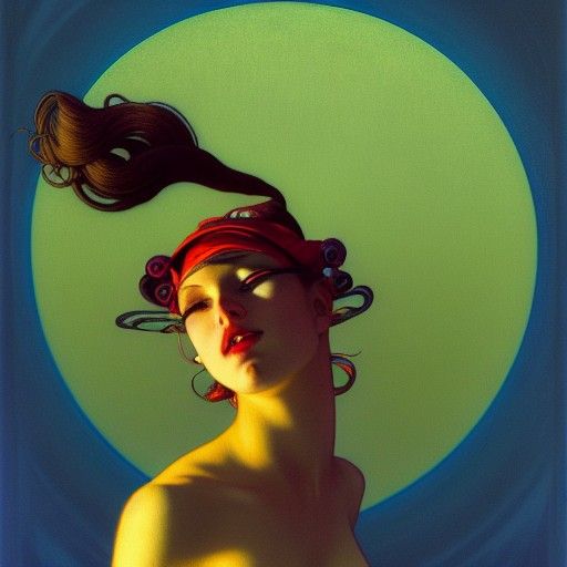 Punk Skater Girl Portrait in Oil Painting Style