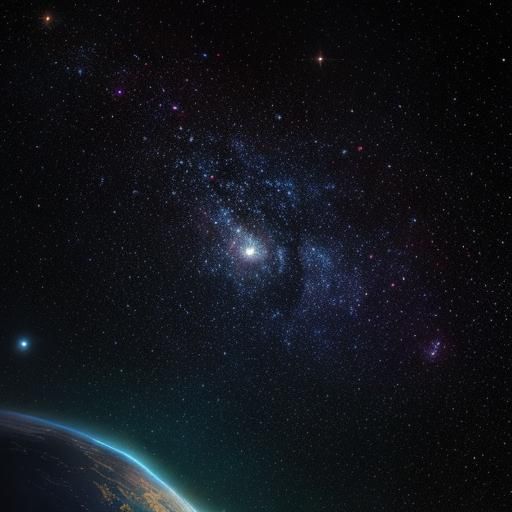 Colorful Starfield with Nebulae and Galaxies