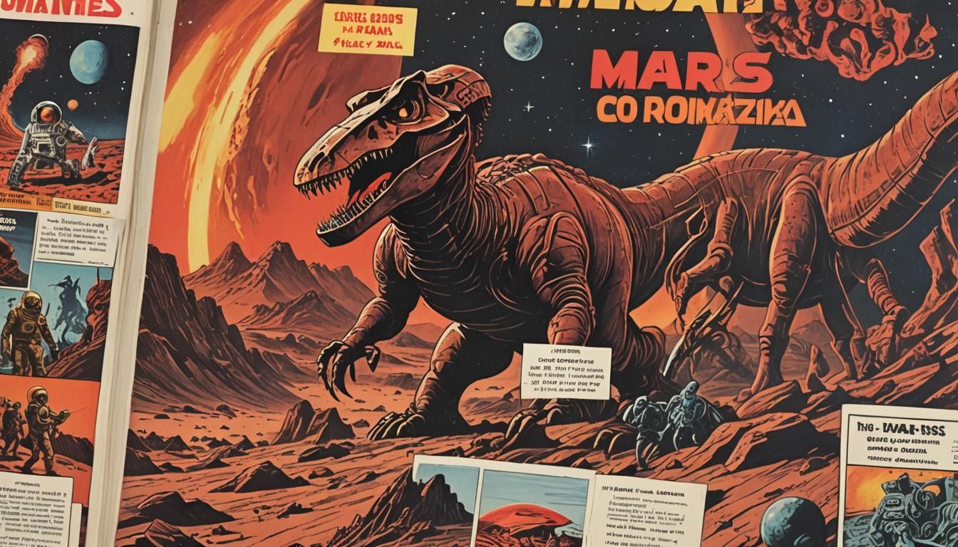 Mars Cydonia: Retro Sci-Fi Comic Book Art