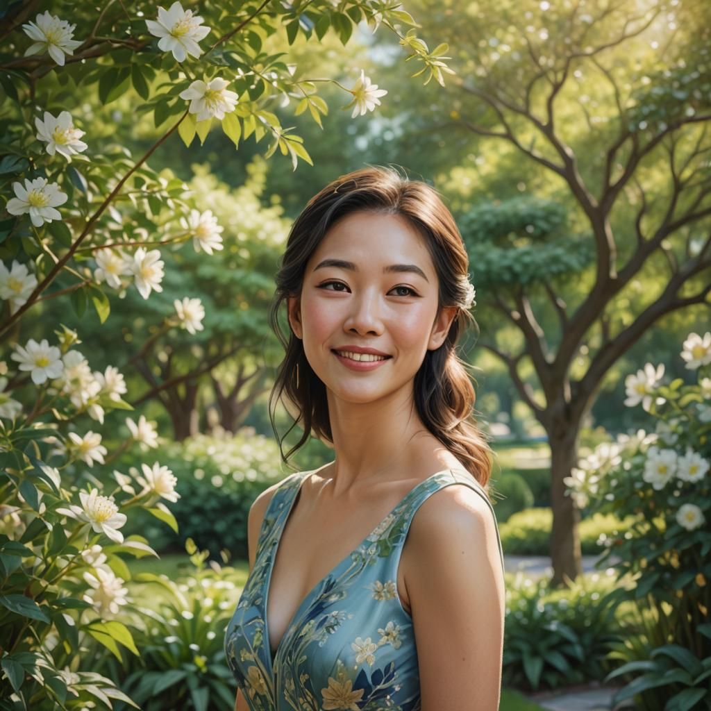 Asian-American Woman Portrait in Digital Art