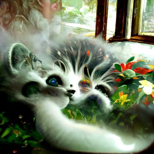 Ethereal Kitten in Hyperdetailed Fantasy Style