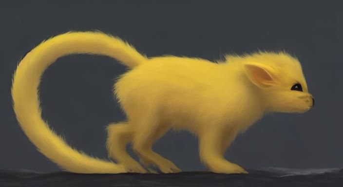 Adorable Yellow Alien Creature in Alien Landscape