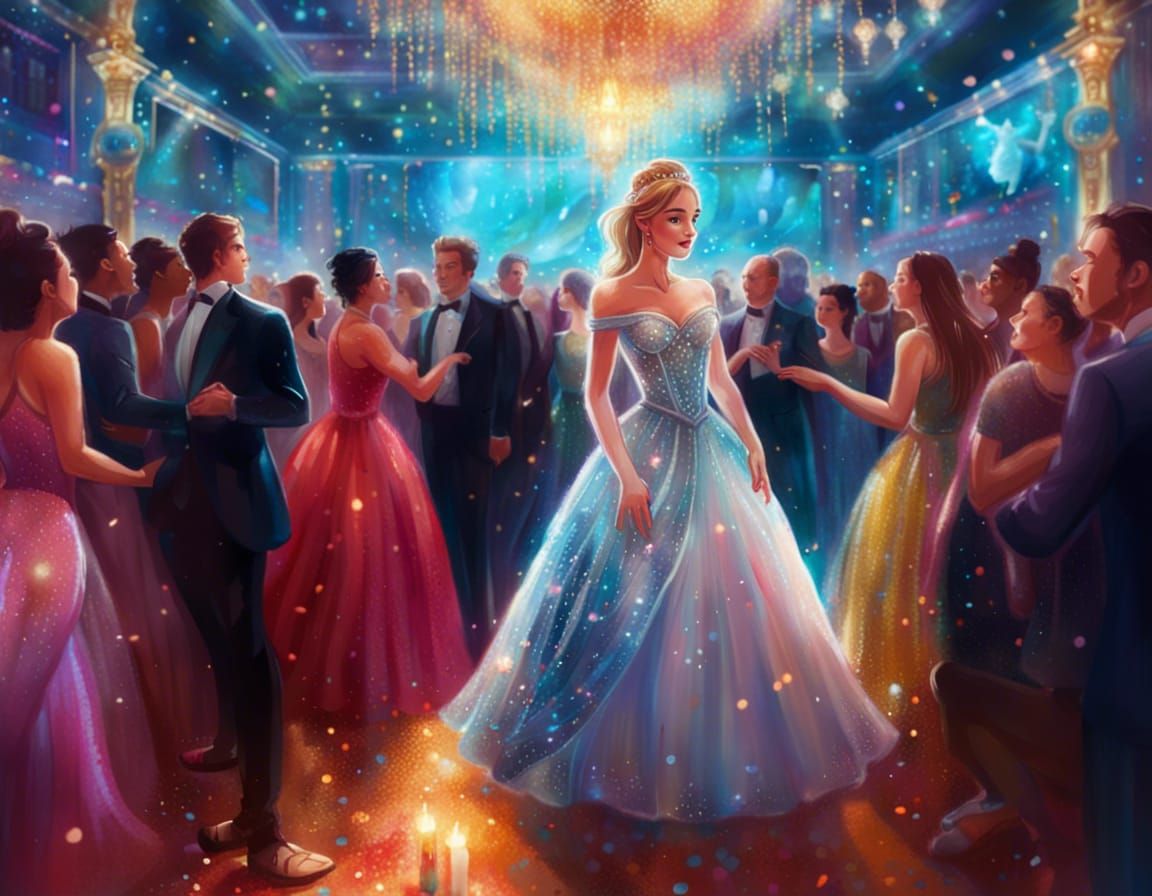 Sparkly Princess Ballroom Celebration in 8K Concept Art