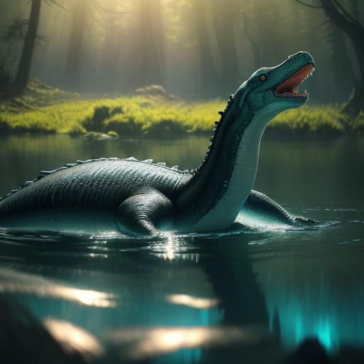 Loch Ness Monster Emerges: Digital Art Masterpiece