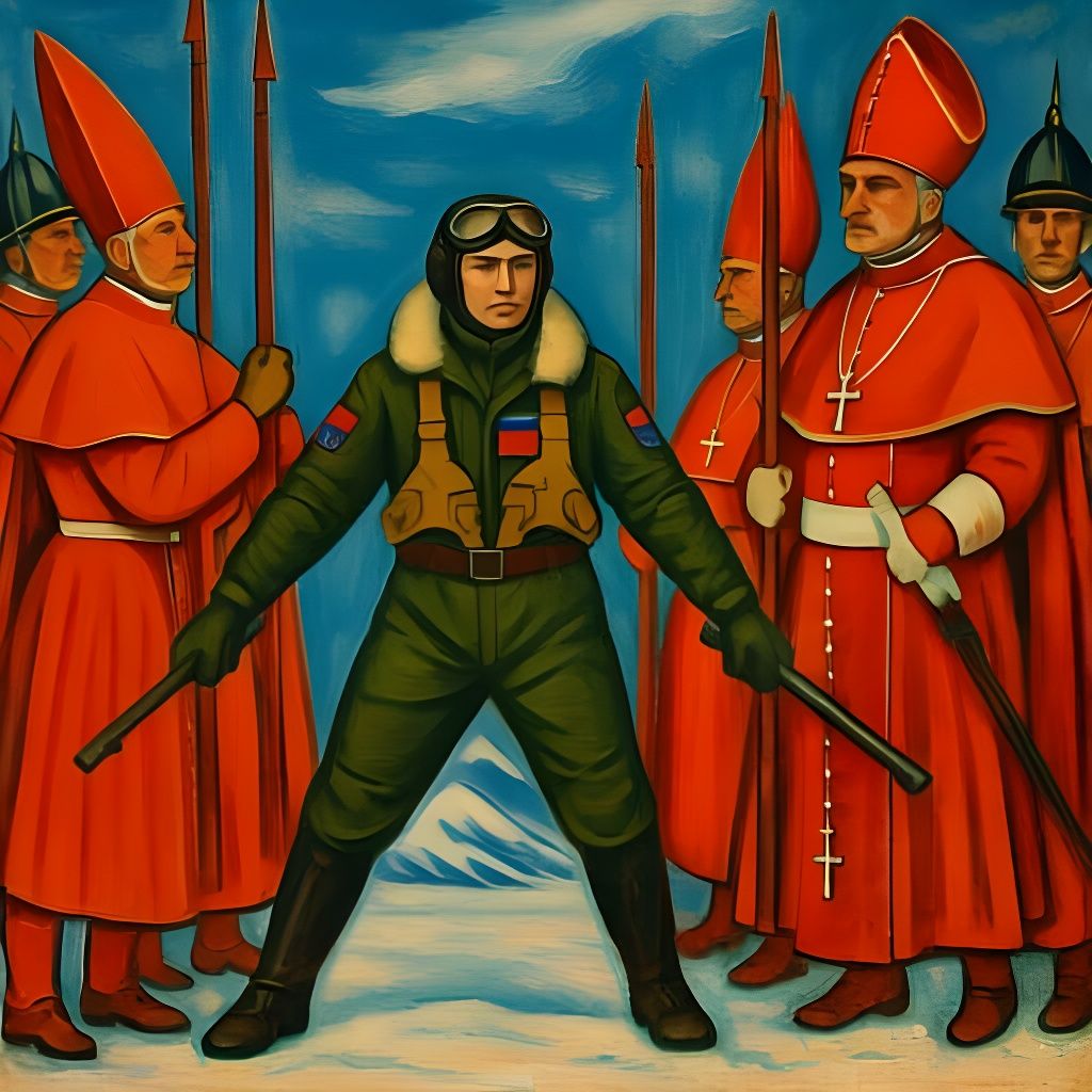 Chukotka Pilot vs Richelieu's Guards: Expressionist Art
