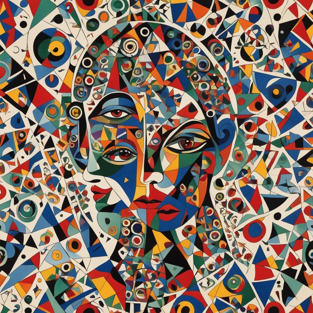 Geometric Woman in Abstract Style