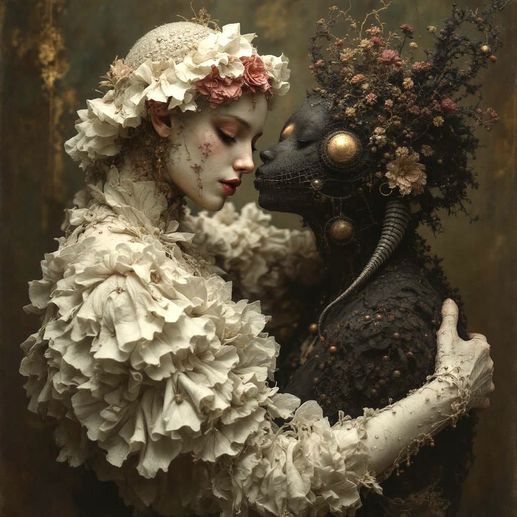 Edwardianpunk Goddesses in Intimate Embrace