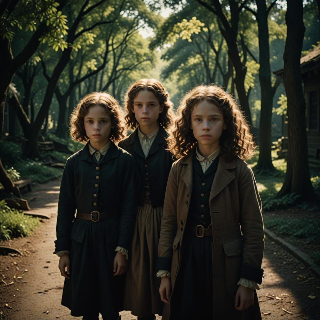 Colonial America Twins in Cinematic Black and Brown