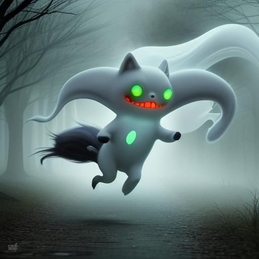 Ethereal Scamper Ghosts in Playful Motion