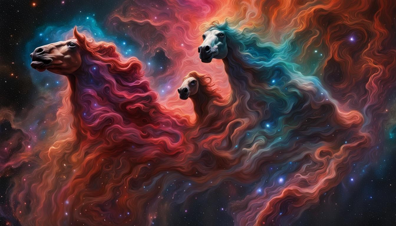 Hyperrealistic Cosmic Children of the Horsehead Nebula