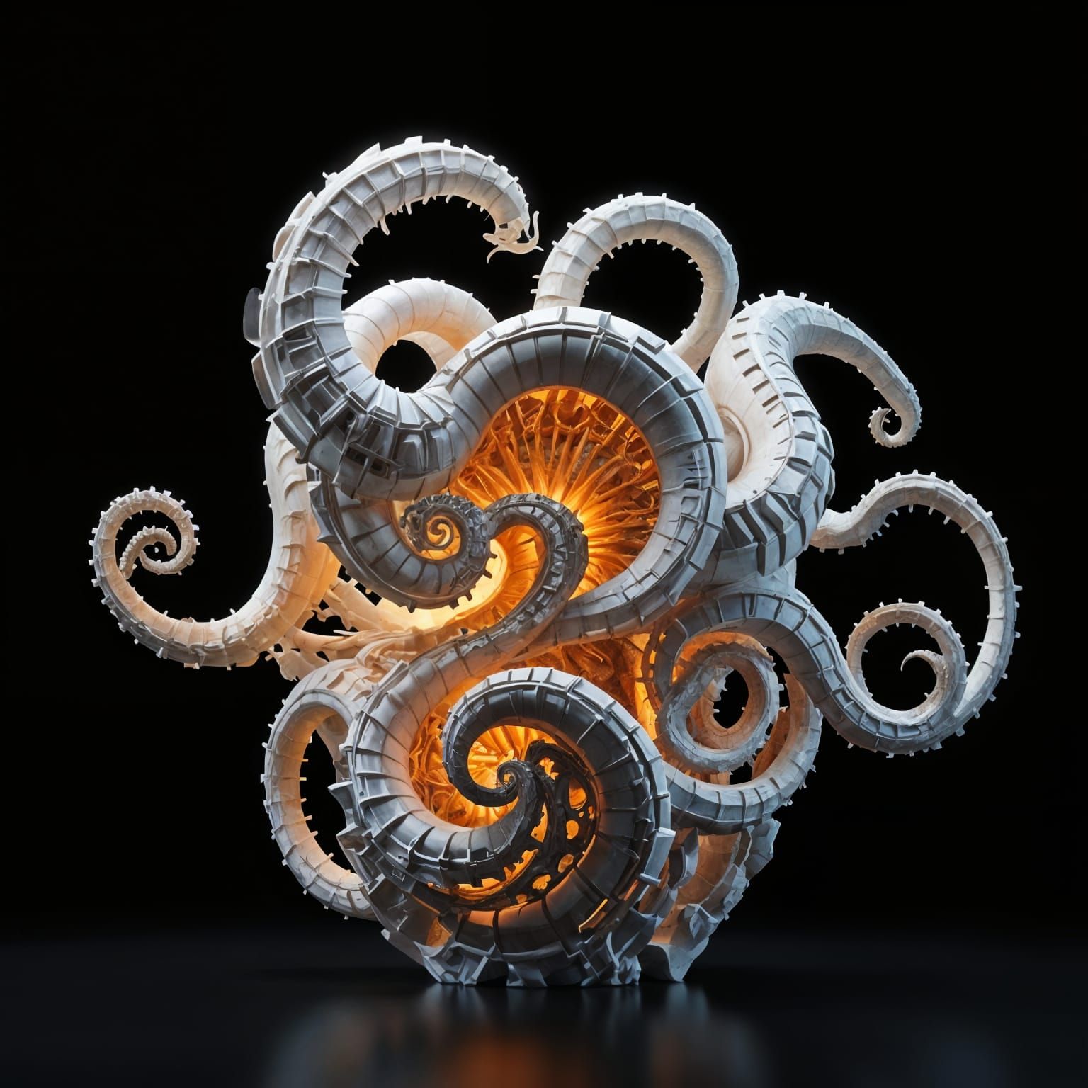 Dreamlike Sculpture with Twisting, Ethereal Shapes