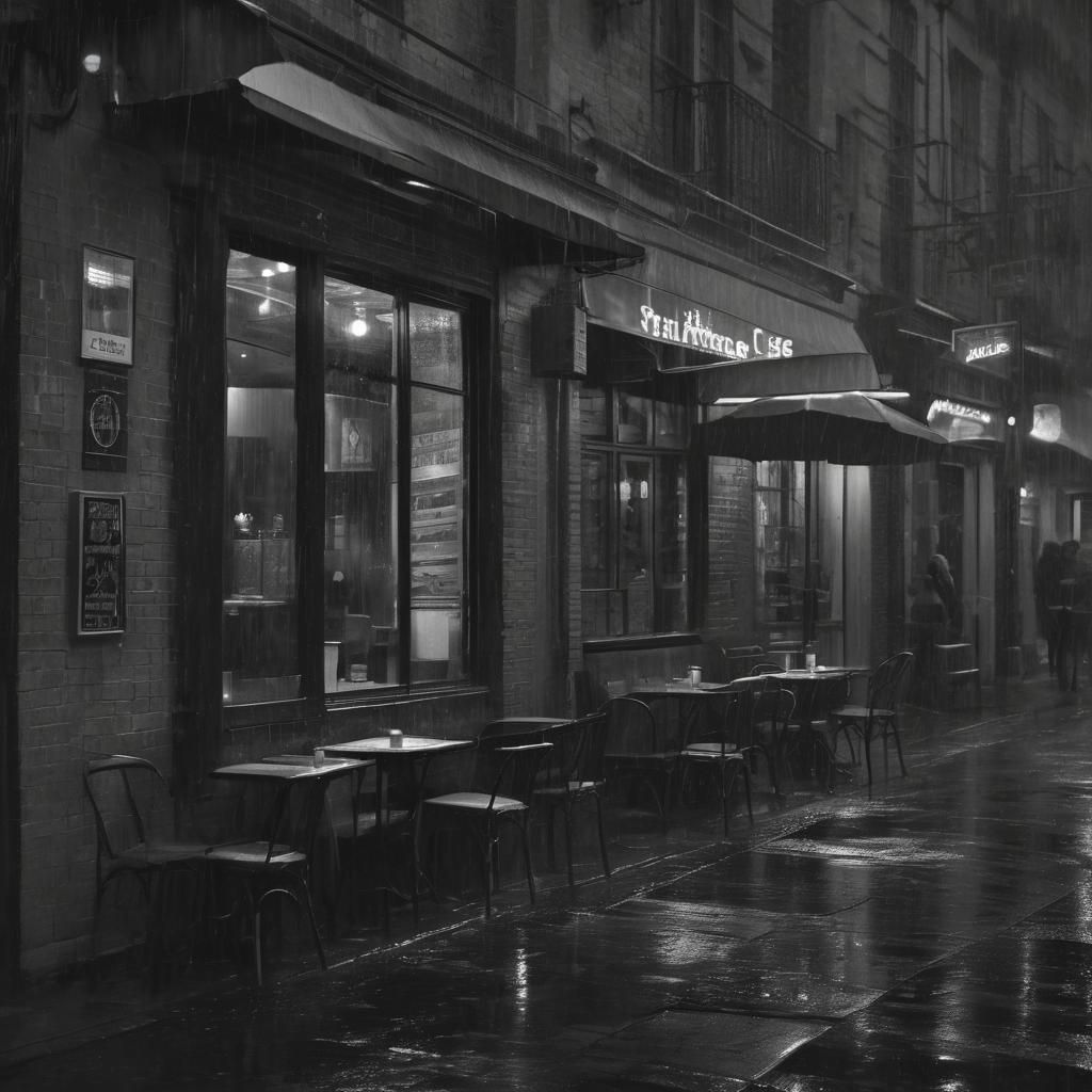 Rainy dark street