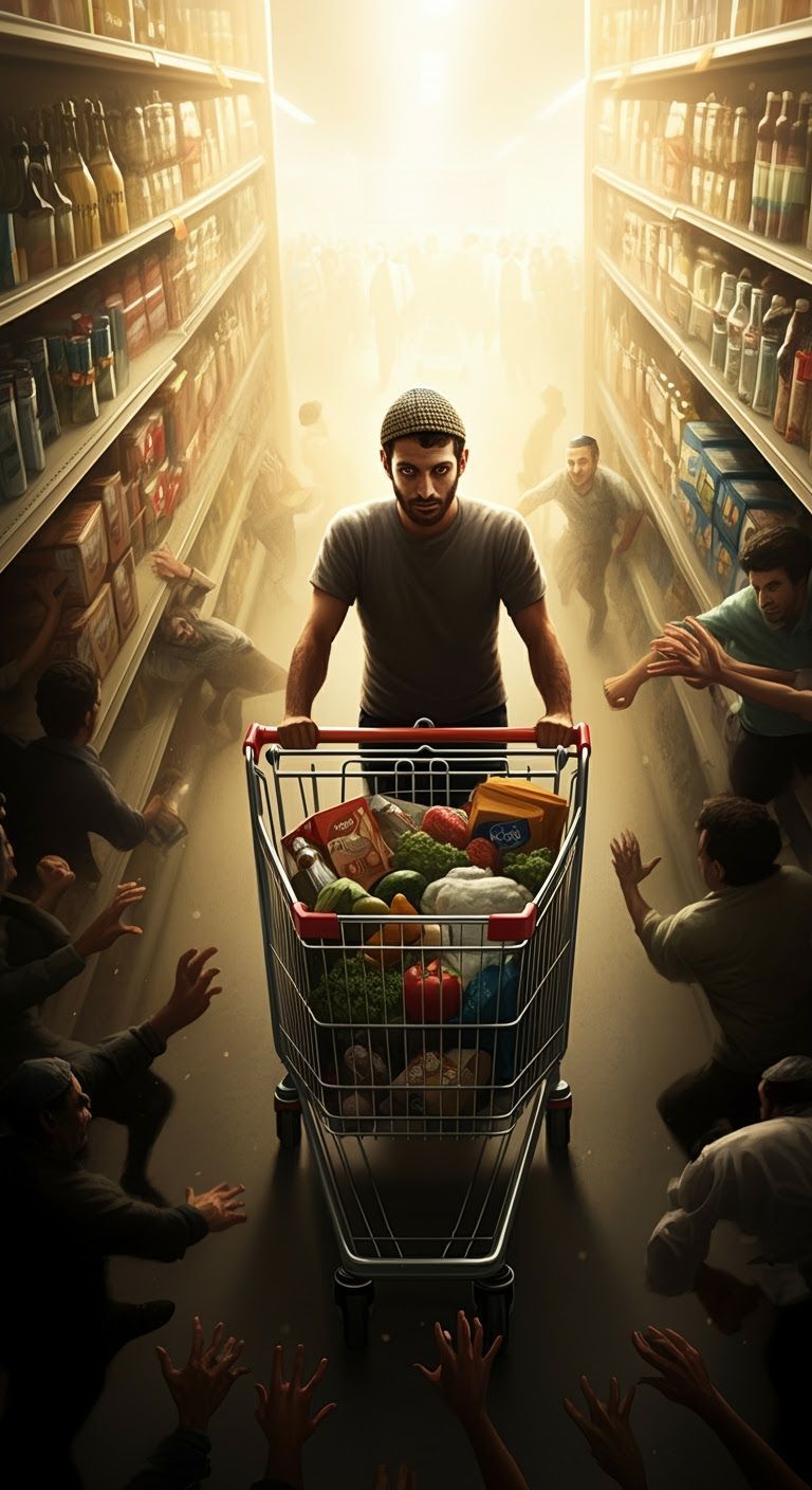 Heroic Man Stands Strong Amidst Supermarket Chaos