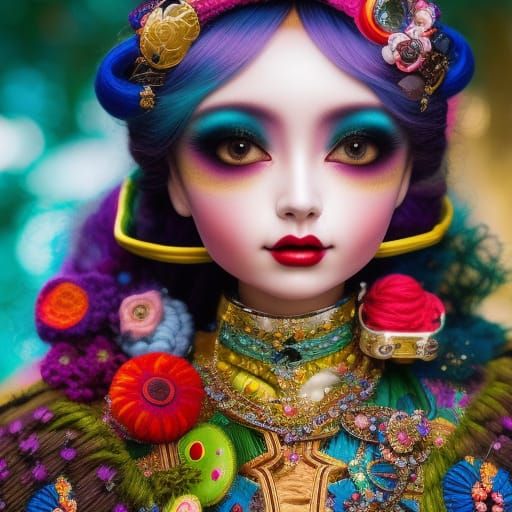 Colorful Fashion Astronaut in Rococo Fantasy Style