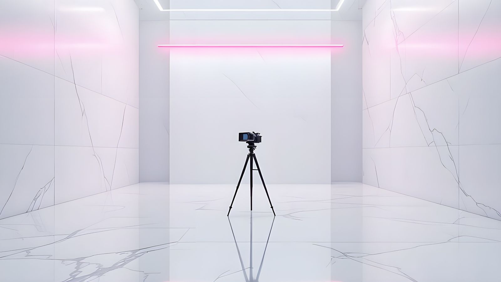 Digital Camera in Minimalist Marble Room
