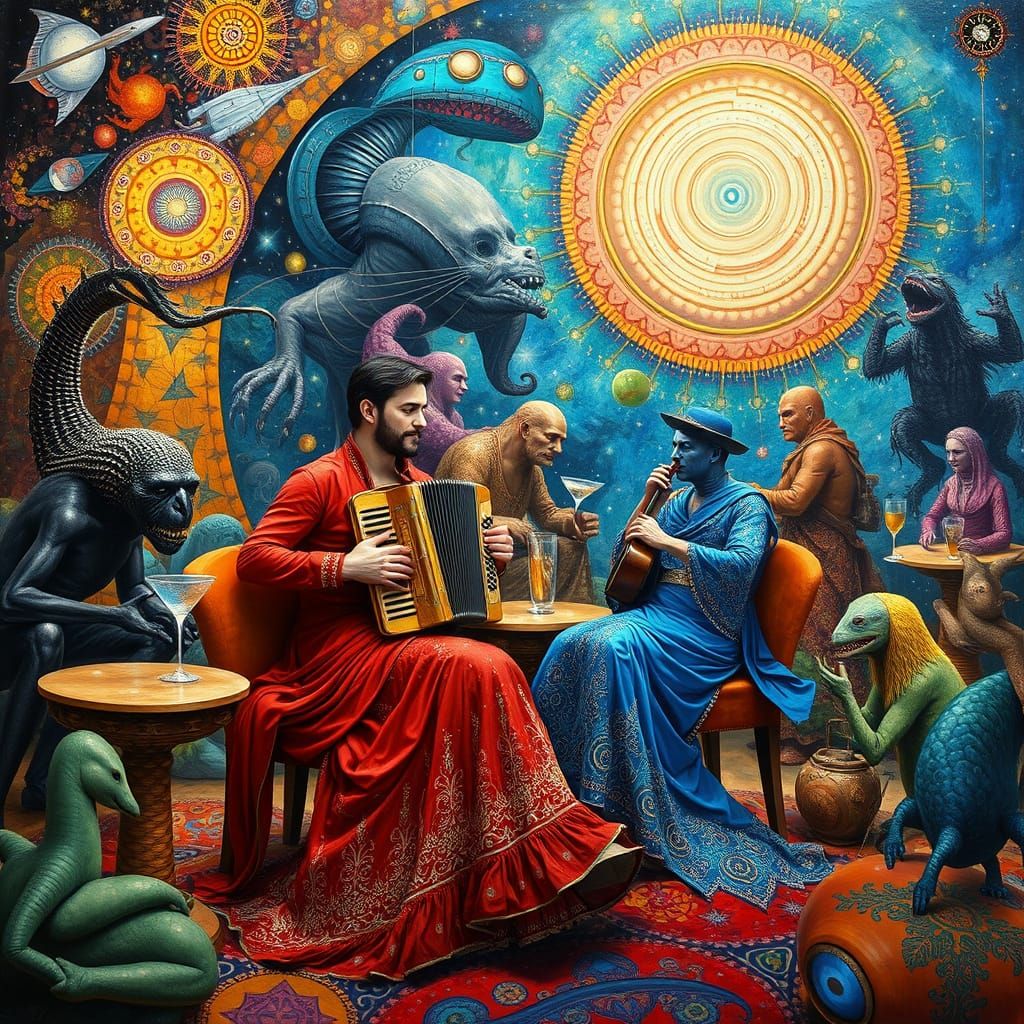 Psychedelic Sacred Geometry Utopia in Haeckel Style