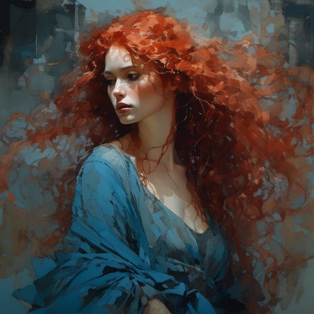 Elena with Red Hair in Exquisite Realism