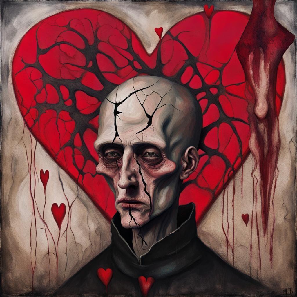 Distorted Man in Dark Surreal Abstract Gothic Art