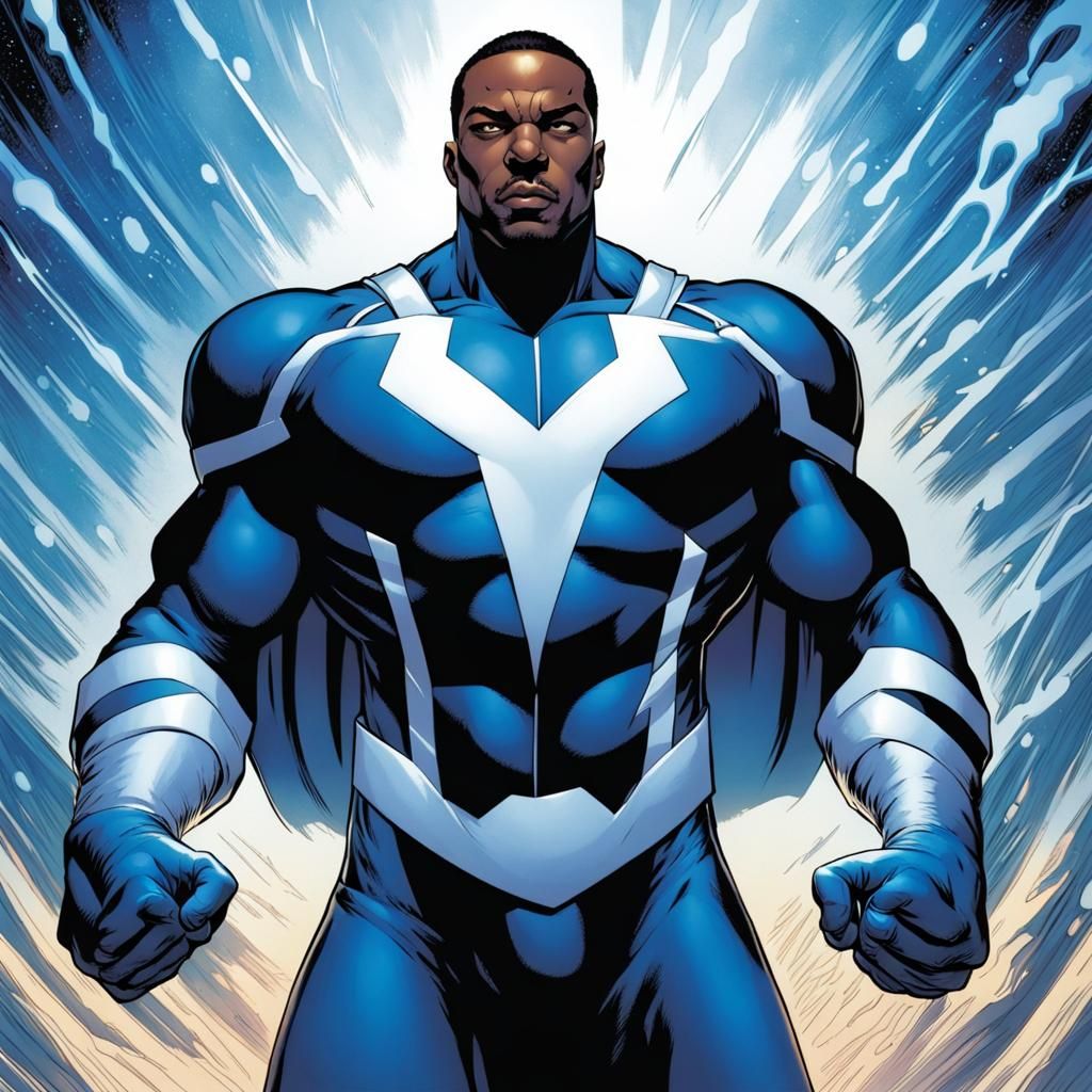 Blue Marvel Adam Brashear in Comic Book Style