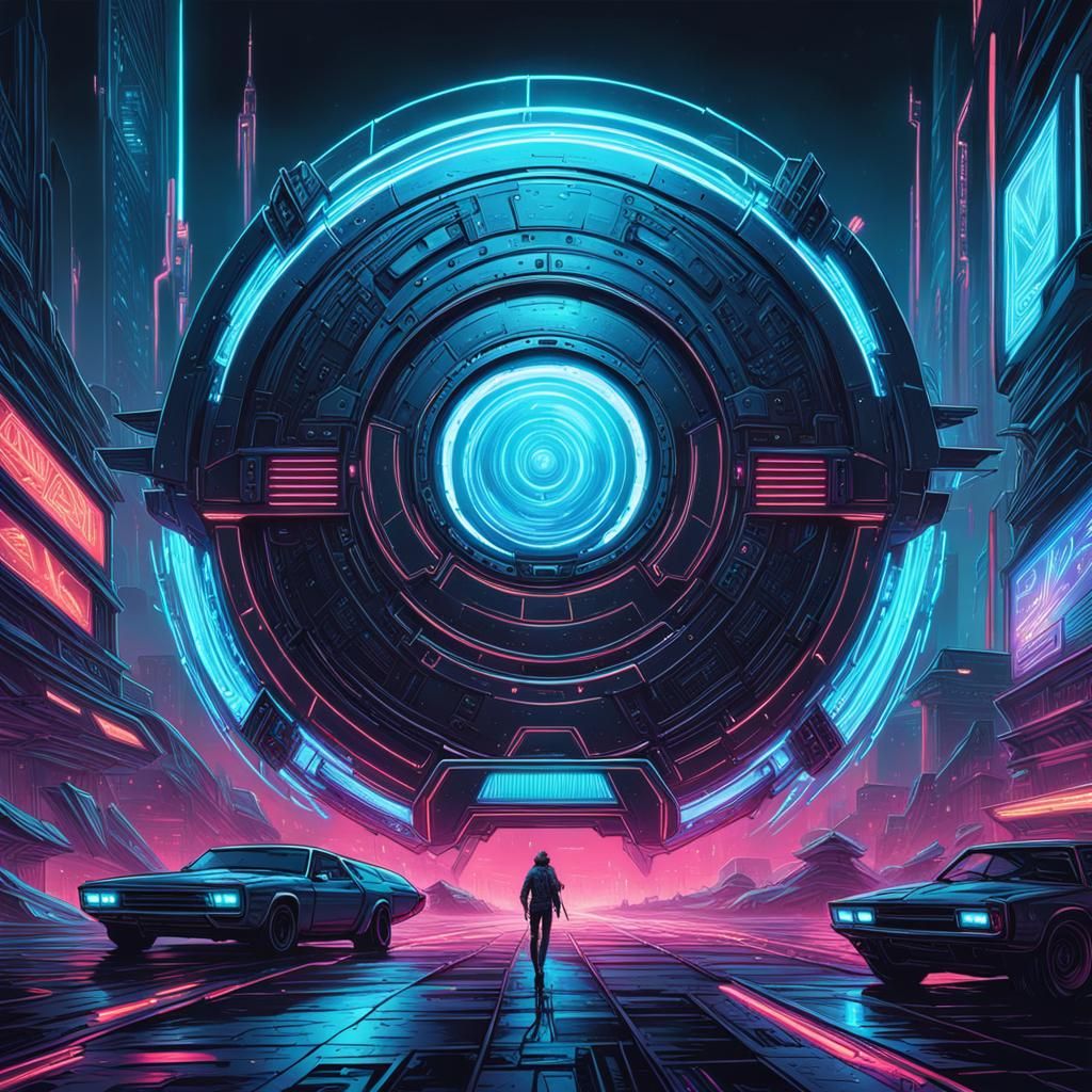 Futuristic Shields with Synthwave Neon Glow
