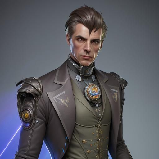 Futuristic Victorian Gopher Man in Hyperrealistic Style