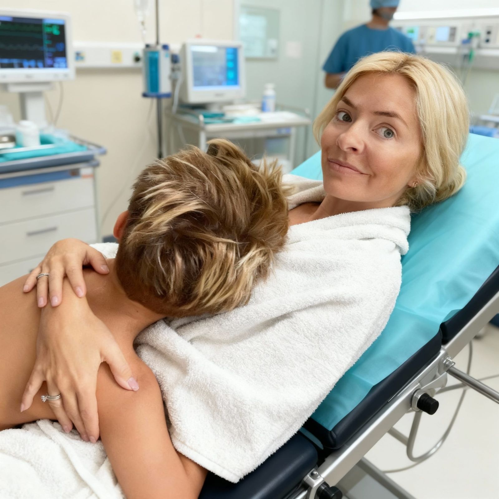 Patient Awaiting Surgery in Hospital Towel